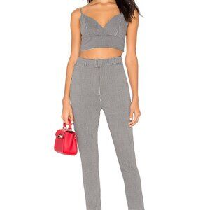 REVOLVE BY THE WAY Black & White Crop Top and Sexy Flirty Pant Set XS